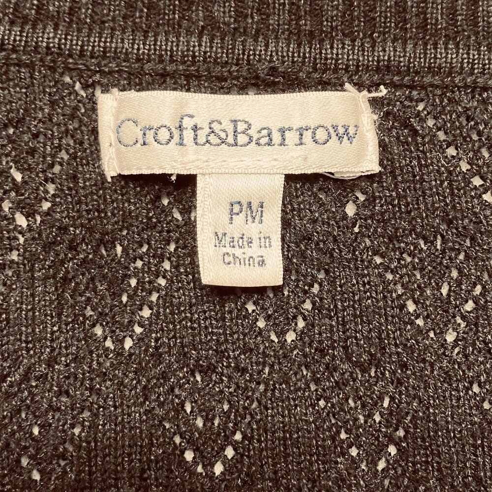 Croft & Barrow Womens Black Sweater Shrug Petite Size PM - Picture 2 of 6